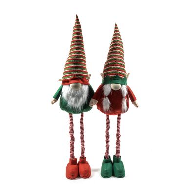 FOLLETTO BABBO NATALE H.125CM ROSSO/VERDE.