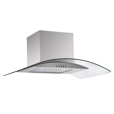 CAPPA WETH 90CM INOX CON VETRO OVALE E FILTRO AI C