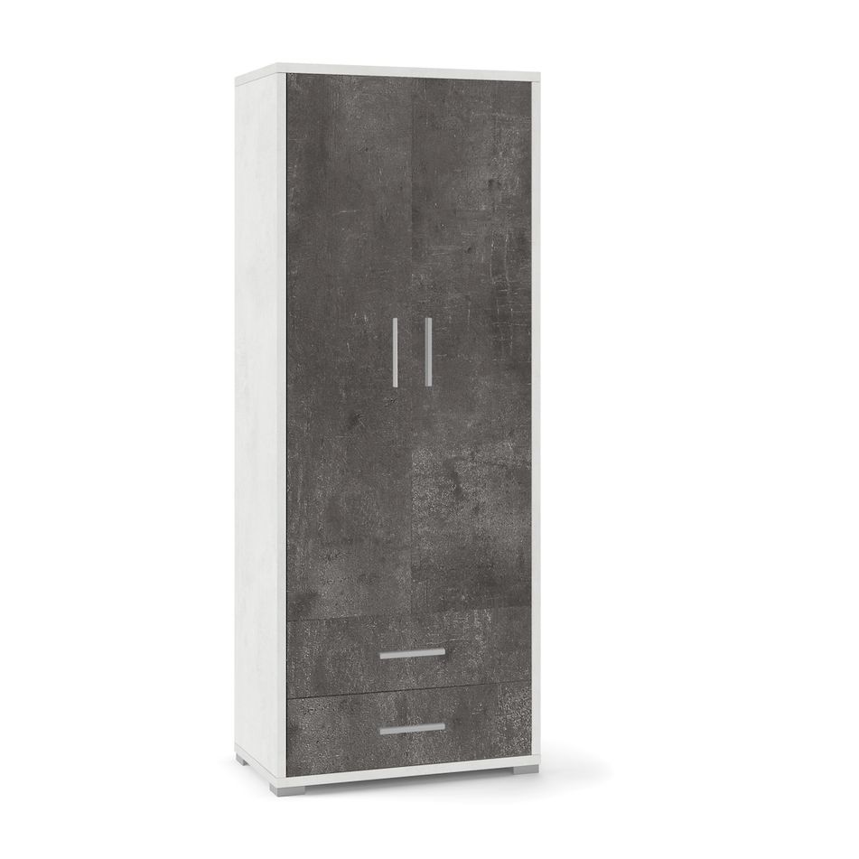 mobile-2-ante-2-cassetti-71x41xh182cm-struttura-ossido-bianco-frontale-ossido-nero