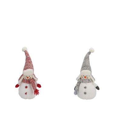 PUPAZZO DI NEVE 20X12XH48CM ROSSO / ARGENTO.