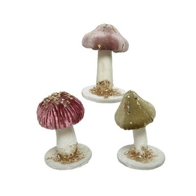 FUNGO IN POLIESTERE ROSACIPRIA/ORO/ROSA H 8CM CON.