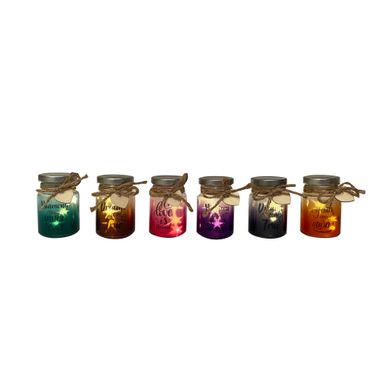 VASO COLORATO LED STELLE D.7XH14CM.