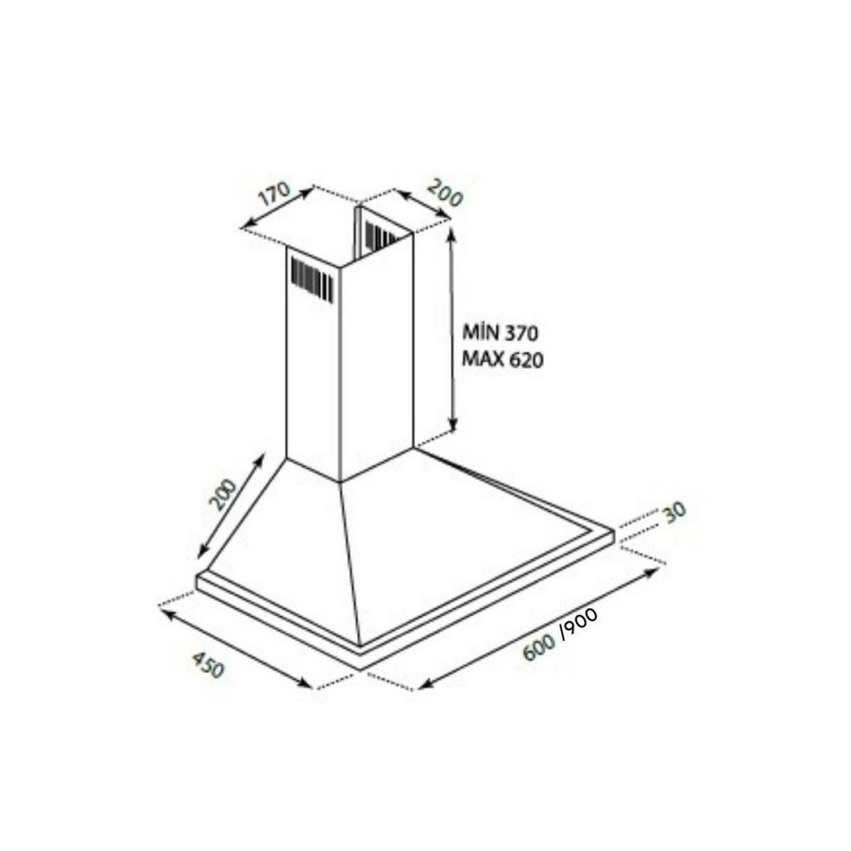 cappa-a-piramide-90cm-nero-opaco