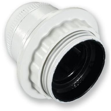 PORTALAMPADA E27 FILETTATO CON GHIERA BIANCO
