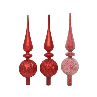 PUNTALE DI NATALE VETRO OPACO RED H31CM.