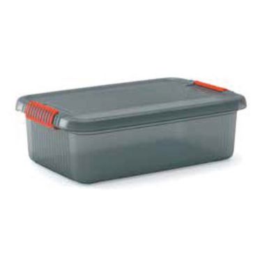 CONTENITORE K LATCH BOX 59X39XH18CM GRIGIO TRASPAR