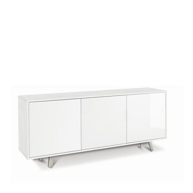 MOBILE 3 ANTE KIT 177X41XH74CM STRUTTURA OSSIDO BIANCO FRONTALE BIANCO LUCIDO