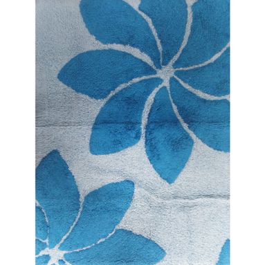 TAPPETO LOTO 55X110CM BLU IN COTONE CON ANTISCIVOL