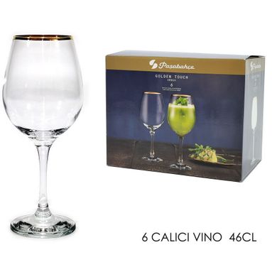 SET 6 CALICI AMBER GOLDEN VINO 46 CL