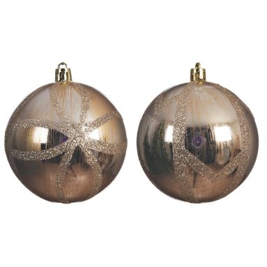 SFERA NATALIZIA CHAMPAGNE 8CM 2 ASSORTIMENTI.