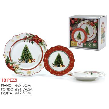 SERVIZIO PIATTI 18PZ CON ALBERO IN PORCELLANA.
