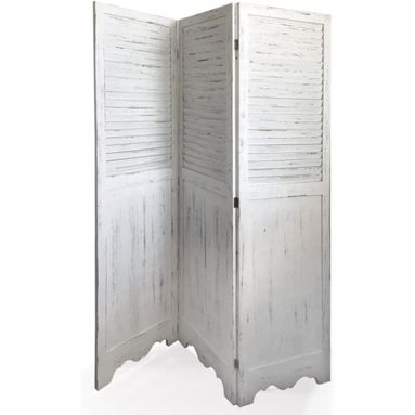 PARAVENTO BIANCO SHABBY 132X3XH168CM IN LEGNO