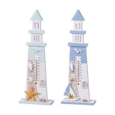 TERMOMETRO FARO PORTUALE 13X5XH37CM IN 2 COLORI