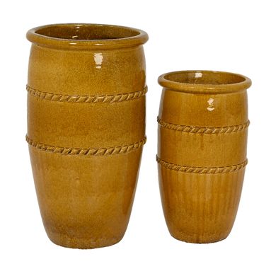 PORTAVASO LUCIA D.45XH79CM OCRA IN TERRACOTTA