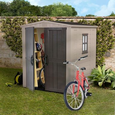 KETER CASETTA DA GIARDINO FACTOR 6x6 BEIGE MENSOLE INCLUSE