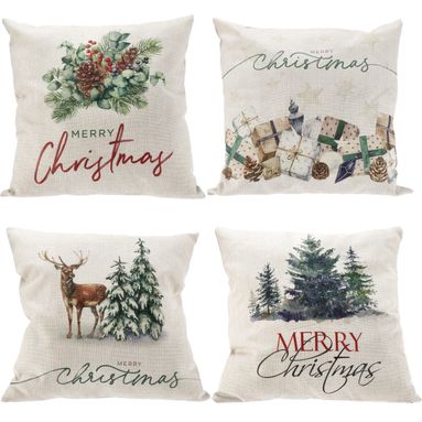 CUSCINO MERRY CHRISTMAS 50X50CM IN 4 FANTASIE.