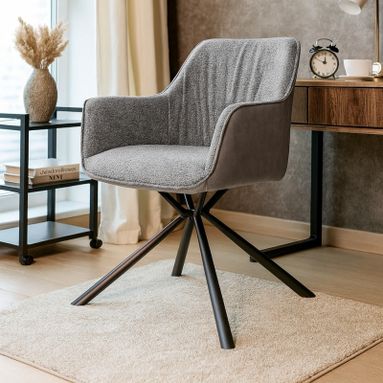 SEDIA  ASEAT 60,5X62XH82CM GRIGIA E TORTORA
