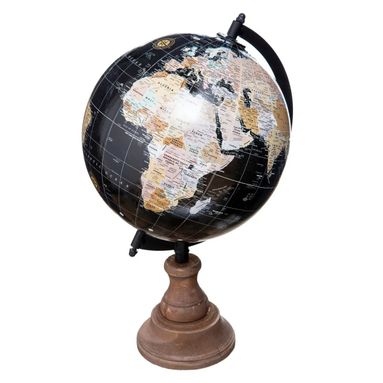 MAPPAMONDO DECORATIVO H32CM IN METALLO E LEGNO