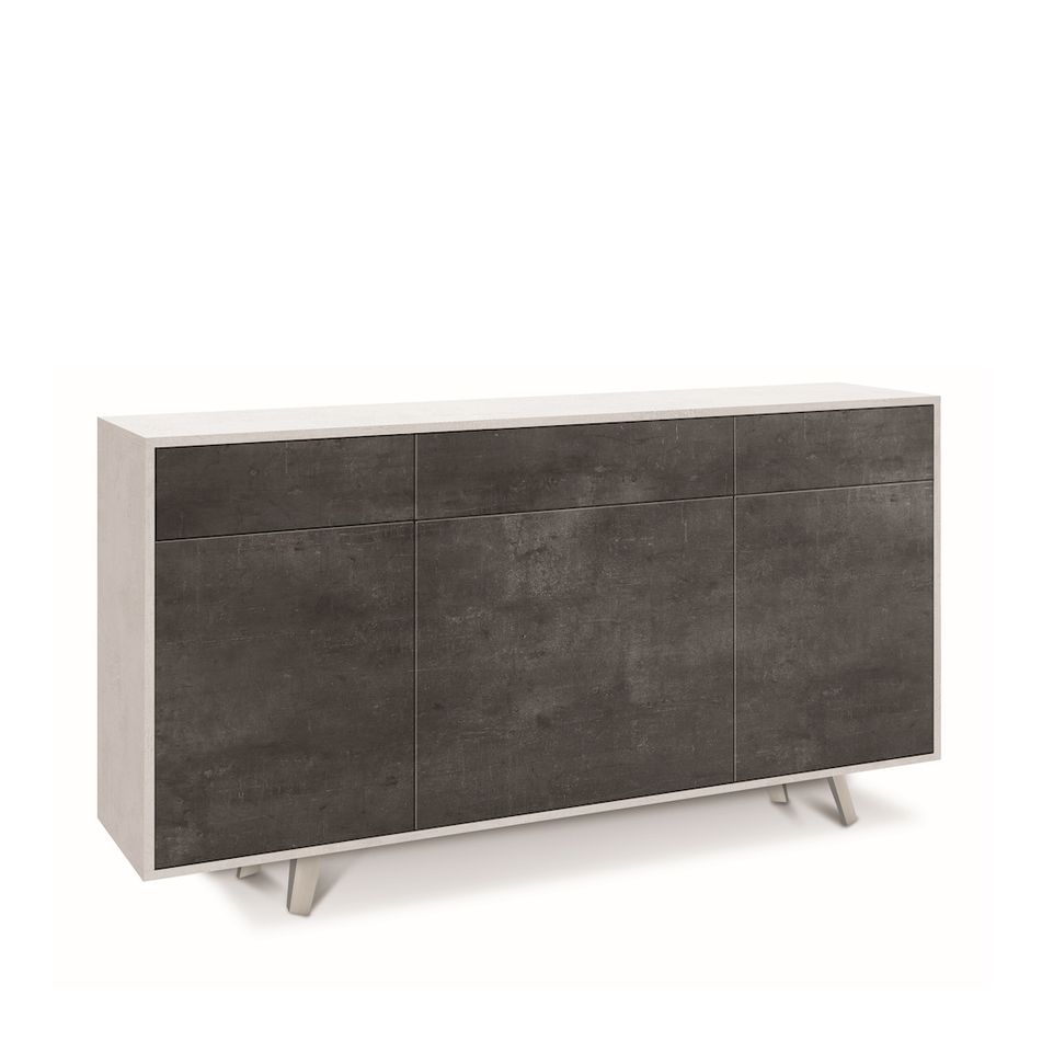 mobile-3-ante-3-cassetti-kit-164x41xh92cm-struttura-ossido-bianco-frontale-ossido-nero