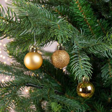 SFERE NATALIZIE 3CM ORO 14PZ IN TUBO.