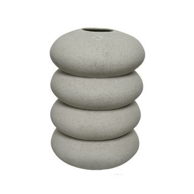 VASO IN TERRACOTTA GRIGIA D.31XH29CM CON 4 ANELLI