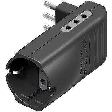 ADATTATORE TRIPLO CORNER 10A GRIGIO