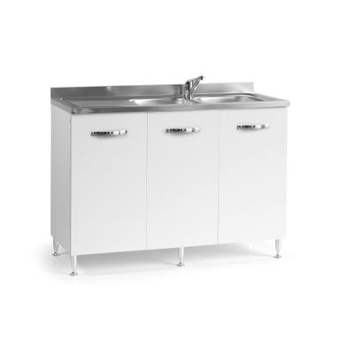 SOTTOLAVELLO BIANCO FRASSINATO 80X50XH85CM COMPLET