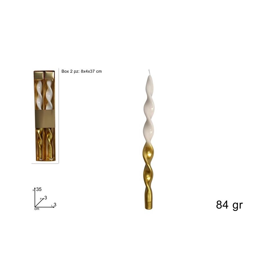 candele-torciglione-2pz-bianco-oro-35cm