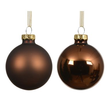 SFERE DI VETRO 10CM CAFFE' IN BOX 4PZ.