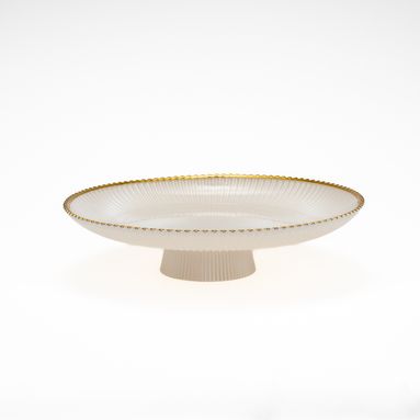 ALZATA VETRO D.27CM BIANCO.