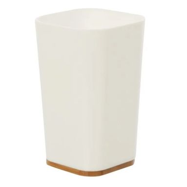 PORTASPAZZOLINI BAMBOO IN PLASTICA BIANCA