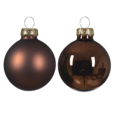 SFERE DI VETRO CAFFE' MATTO/LUCIDO 6CM 12PZ.