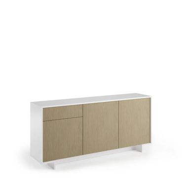 MADIA FRAME 170X42XH78CM BIANCA/CANNETE CHIARO.