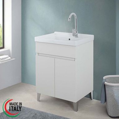 LAVATOIO 60X46,8XH81CM BIANCO FRASSINATO