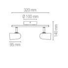 barra-2-spot-punto-nera-e27-32x10xh14cm