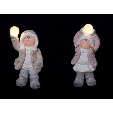 BIMBO CON SEFRA LED H50CM IN 2 MODELLI.
