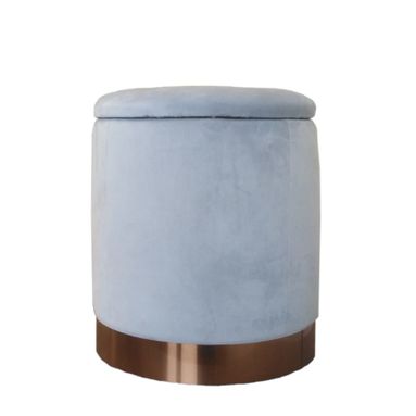 POUF CONTENITORE CM.38X45H IN VELLUTO GRIGIO CON B