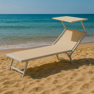LETTINO POOL 186X61XH39CM BIANCO IN ALLUMINIO