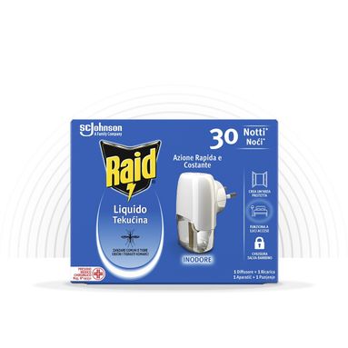 DIFFUSORE LIQUIDO ANTIZANZARE INODORE 30 NOTTI
