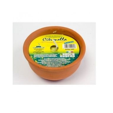 FIACCOLA IN TERRACOTTA ALLA CITRONELLA D.11XH2.5CM