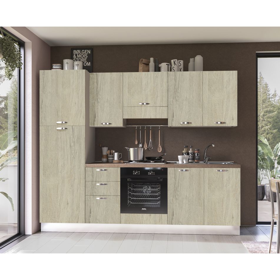 cucina-fissa-gamma-255cm-sinistra-oregon-brown