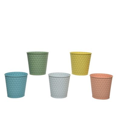 VASETTO IN METALLO OPACO D.11XH11CM BIANCO / VERDE
