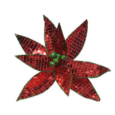 STELLA DI NATALE CON CLIP ROSSA CM 30X30.