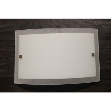 APPLIQUE QUADRA E27 32X20CM BIANCA / TRASPARENTE I