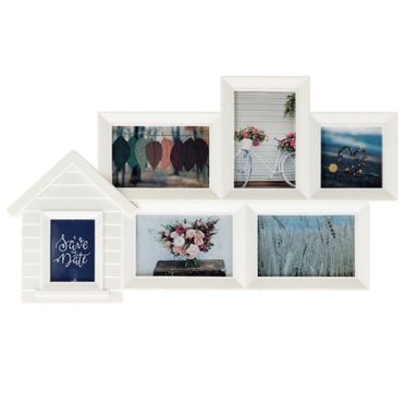 PORTAFOTO CASETTA A 6 POSTI 56X2XH33CM