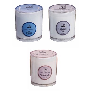 CANDELA PROFUMATA D.8XH9CM 4 FRAGRANZE CON VASETTO