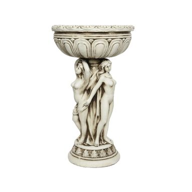 FIORIERA IN MAGNESIO BIANCO D.49XH80CM CON TRE DEE