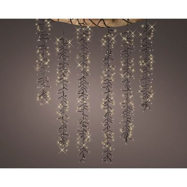 CASCATA 480 LED BIANCO CALDO CON 6 RAMI DA 200CM.