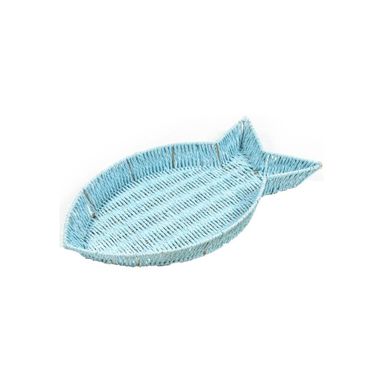 CESTINO PESCE 49X27X5CM IN METALLO E CARTA