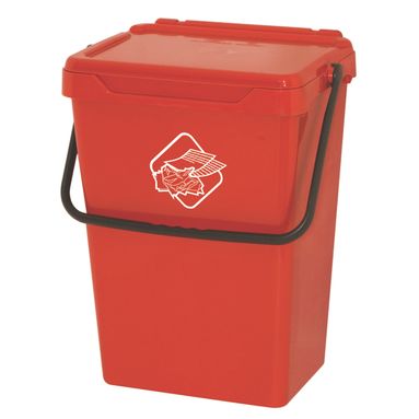 PATTUMIERA 40L ROSSO 40X31XH51CM CON COPERCHIO E M
